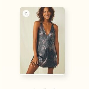 Free People Intimately Double Take Moody Floral Combo Mini Dress Womens Size M